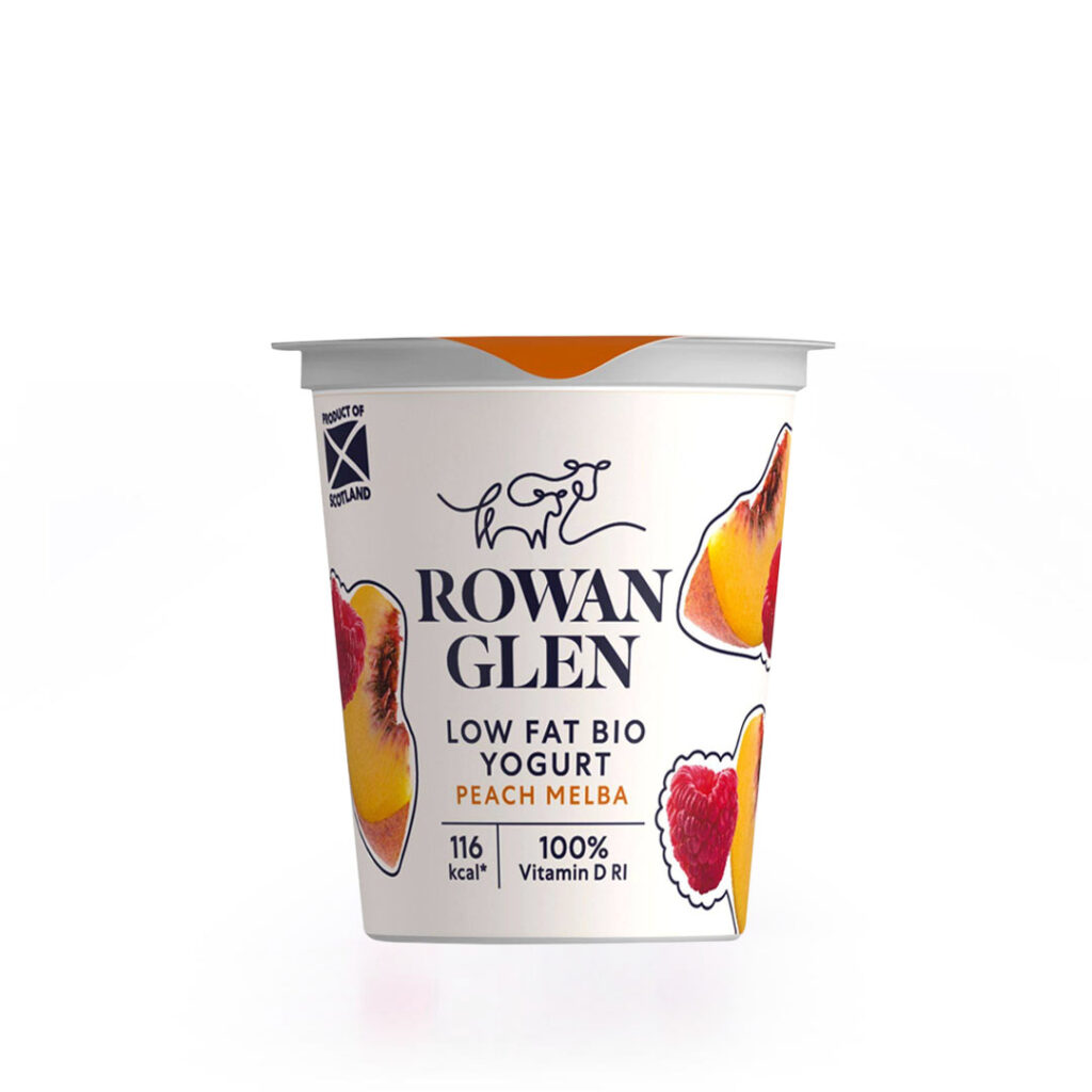 Rowan Glen Low Fat Bio Peach Melba Yogurt Pot (125g)