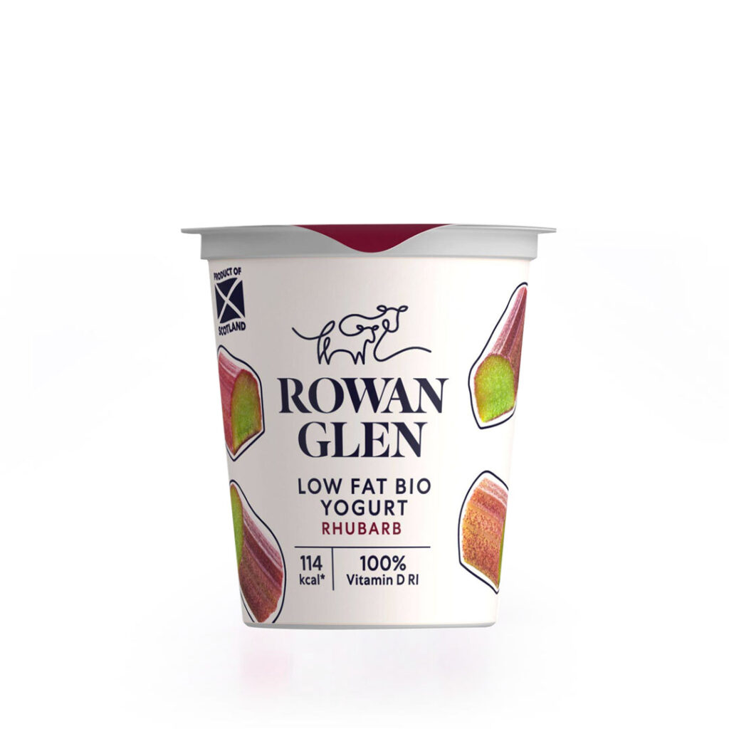 Rowan Glen Low Fat Bio Rhubarb Yogurt Pot (125g)