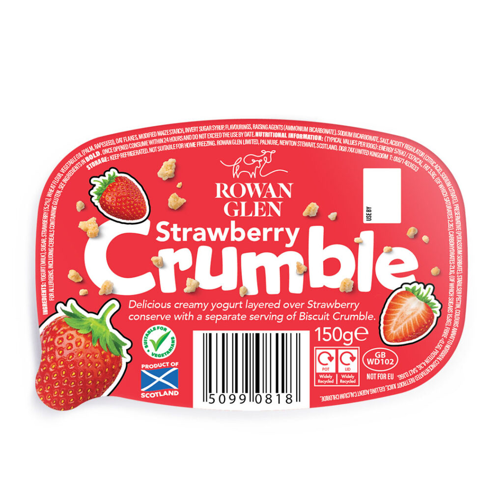 Rowan Glen Strawberry Crumble Yogurt 2024 Packaging